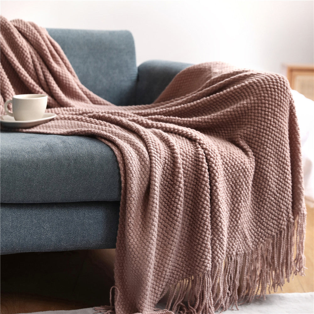 Soft Colour Comfort Knitted Throw