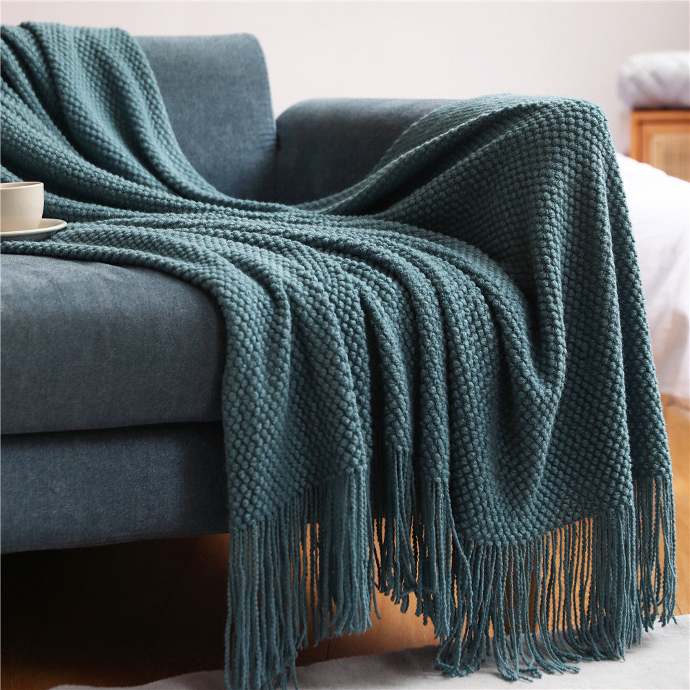 Soft Colour Comfort Knitted Throw