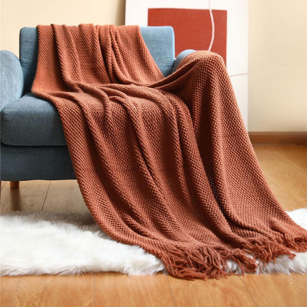 Soft Colour Comfort Knitted Throw