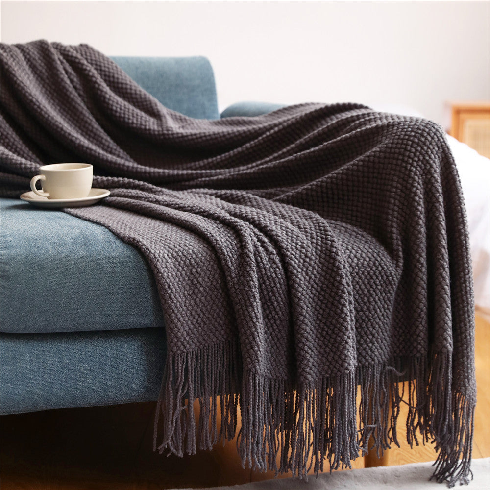 Soft Colour Comfort Knitted Throw