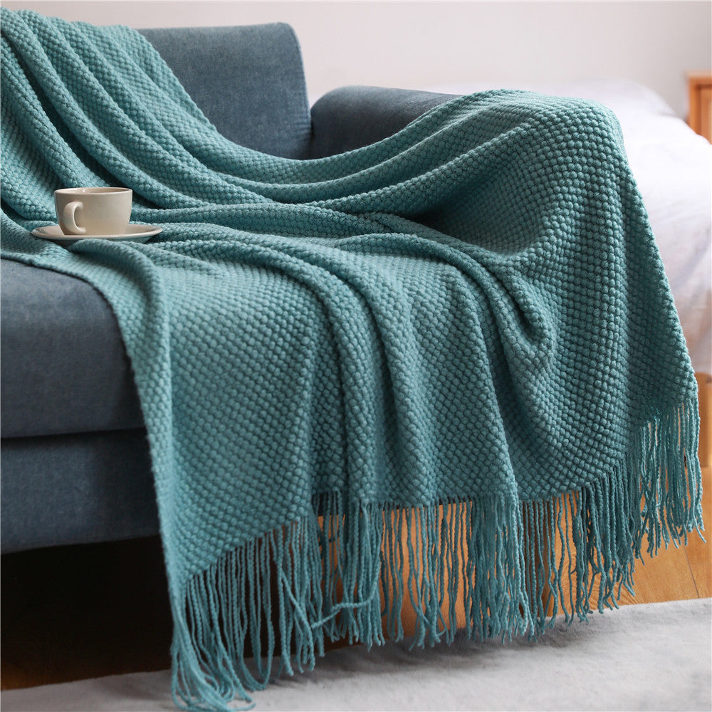 Soft Colour Comfort Knitted Throw