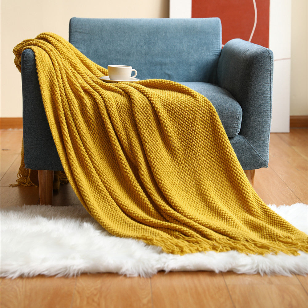 Soft Colour Comfort Knitted Throw