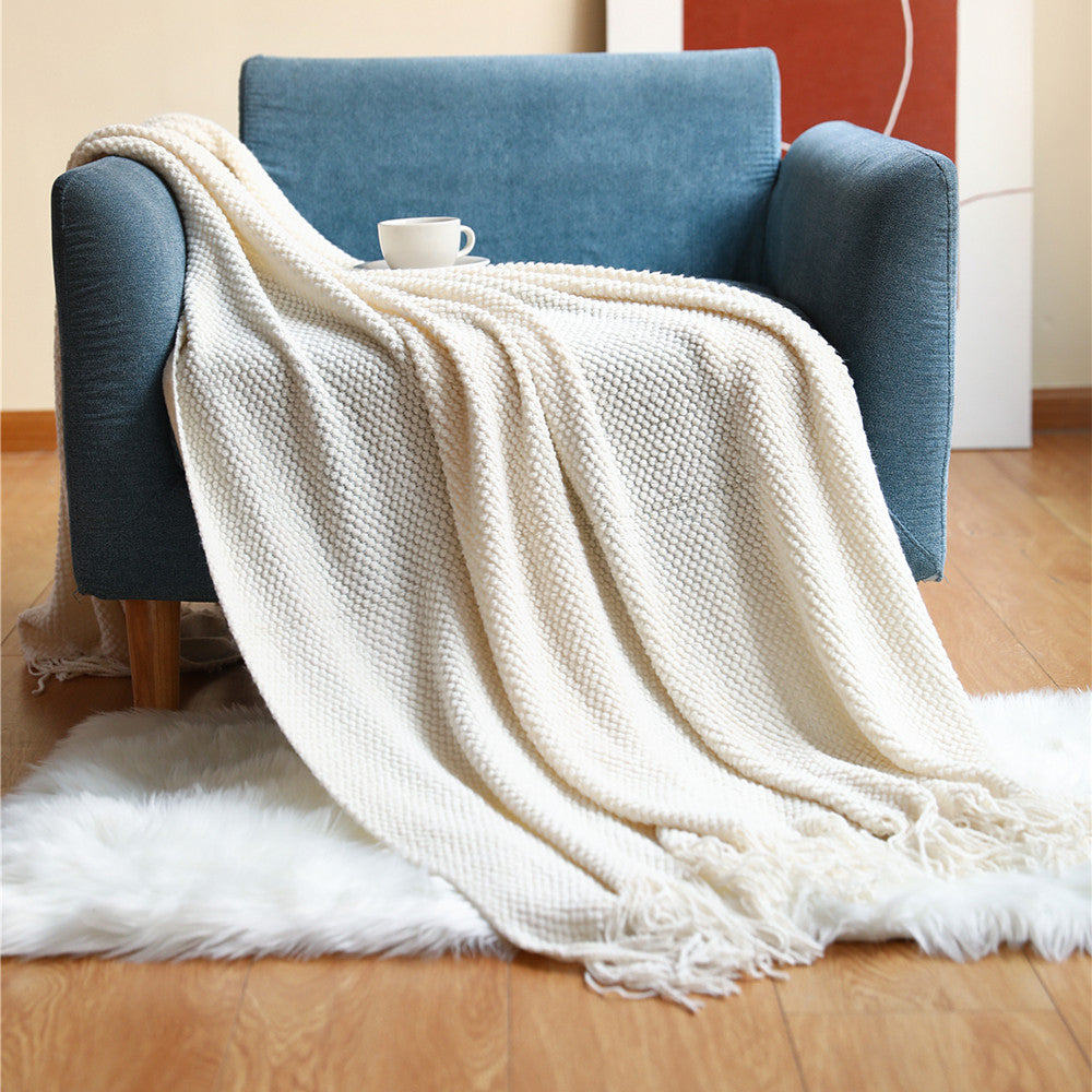 Soft Colour Comfort Knitted Throw