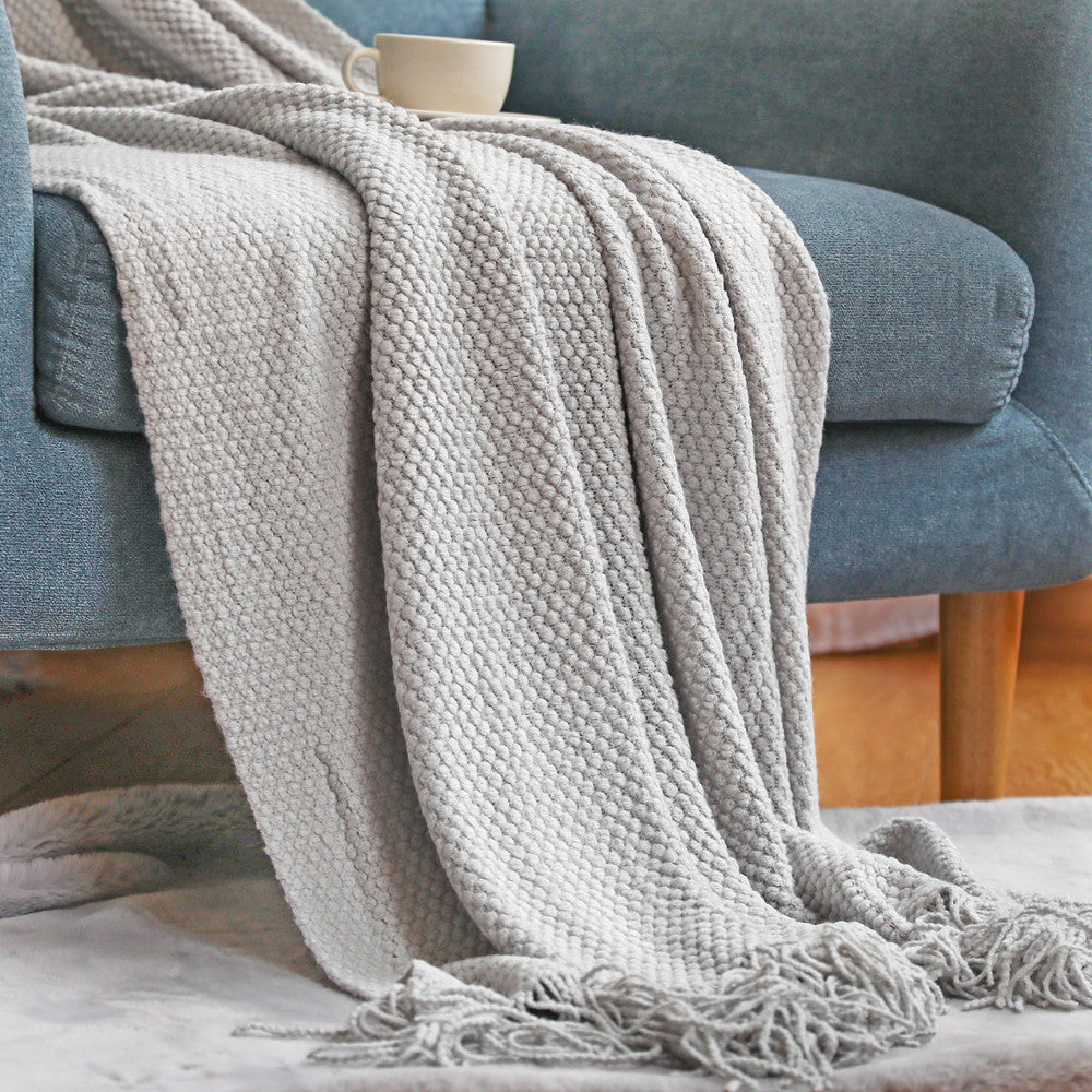 Soft Colour Comfort Knitted Throw