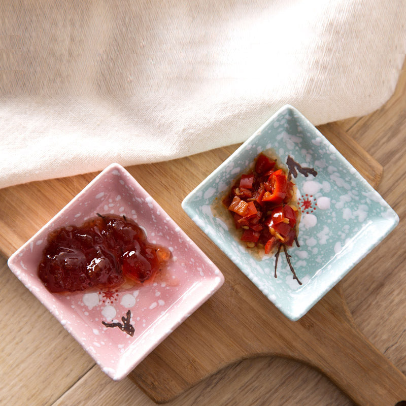 Blossom Bites: Cute Cherry Blossom Ceramic Sauce Dishes