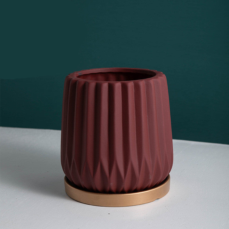 Serene Scape: Matte Coloured Ceramic Flower Pot