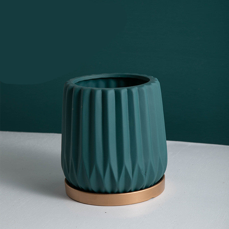 Serene Scape: Matte Coloured Ceramic Flower Pot