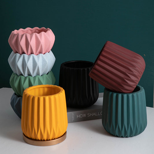 Serene Scape: Matte Coloured Ceramic Flower Pot