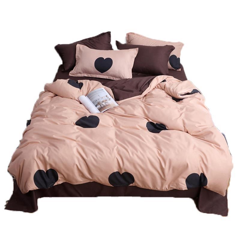 Romantic Blush: Pink with Black Heart Bedding Set