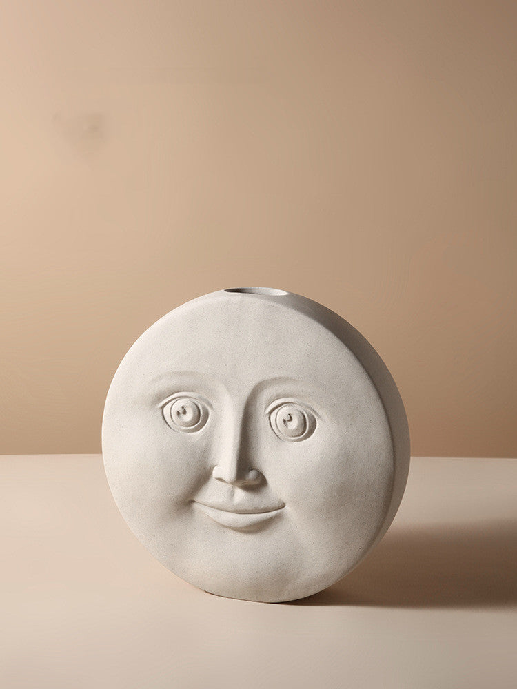 Expressionist Ceramic Face Vase