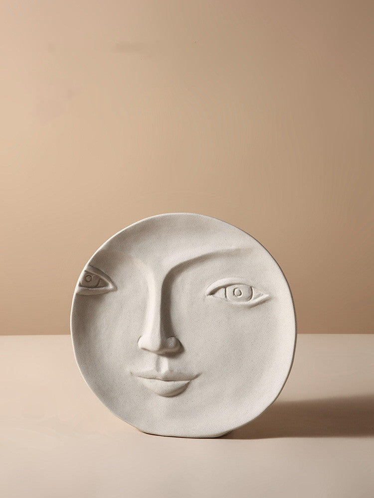 Expressionist Ceramic Face Vase