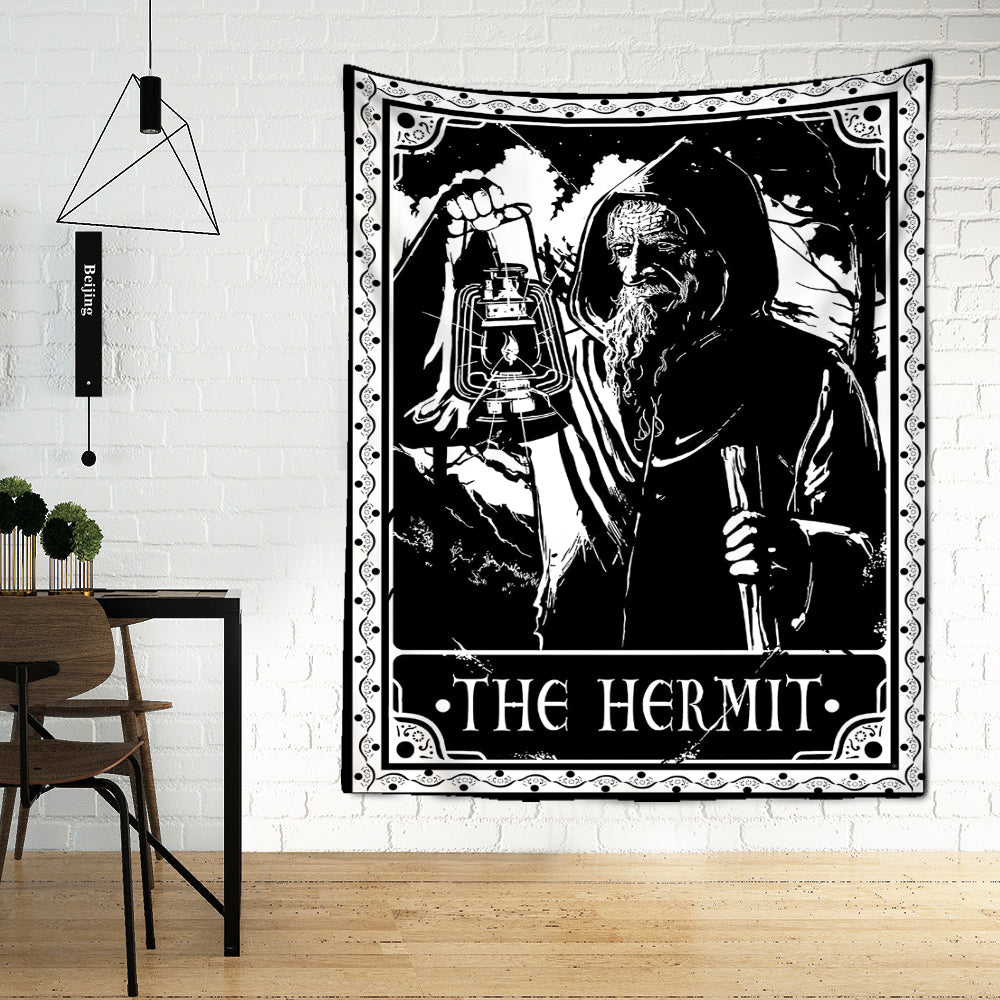 Black & White Tarot Cards Wall Tapestry