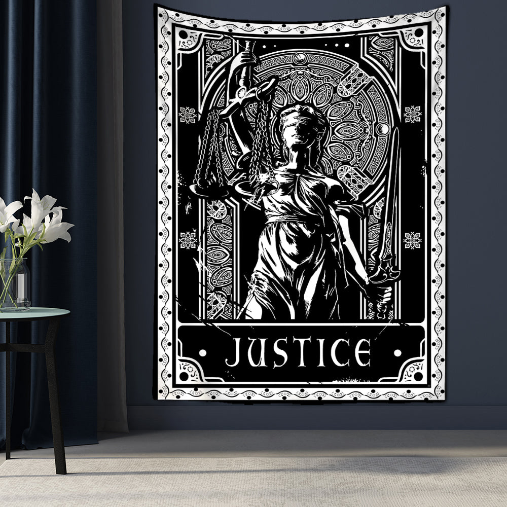 Black & White Tarot Cards Wall Tapestry