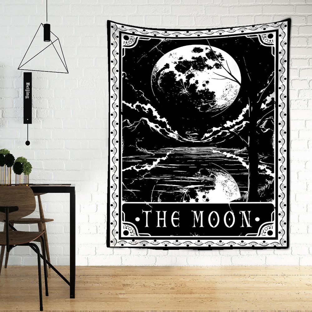 Black & White Tarot Cards Wall Tapestry