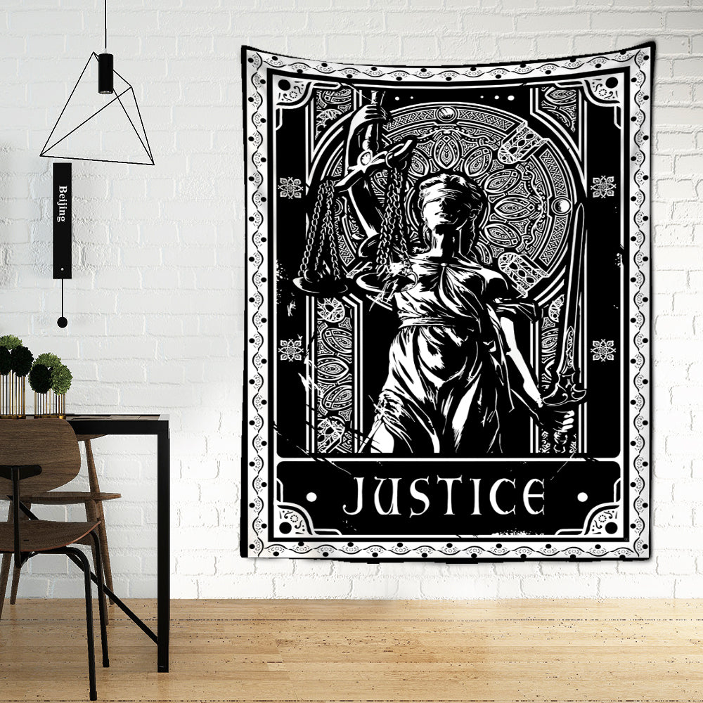 Black & White Tarot Cards Wall Tapestry