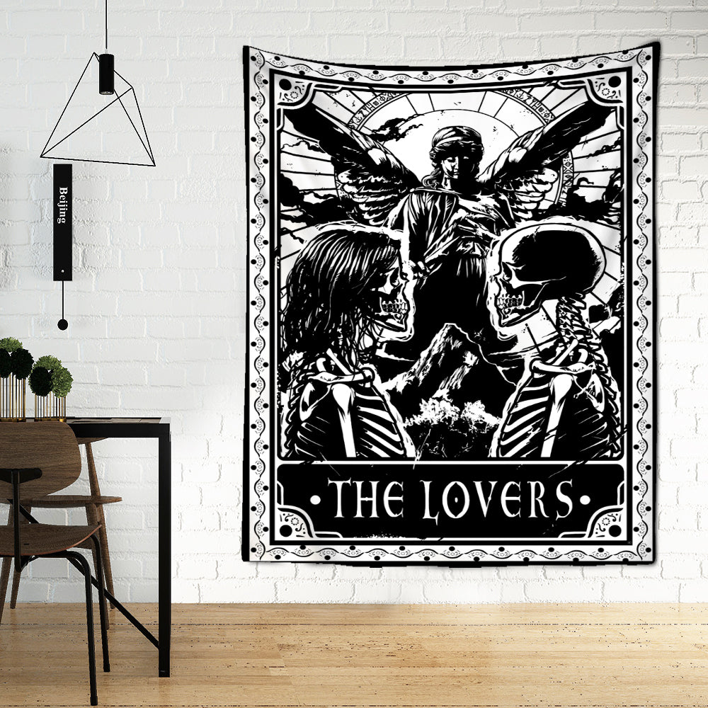 Black & White Tarot Cards Wall Tapestry