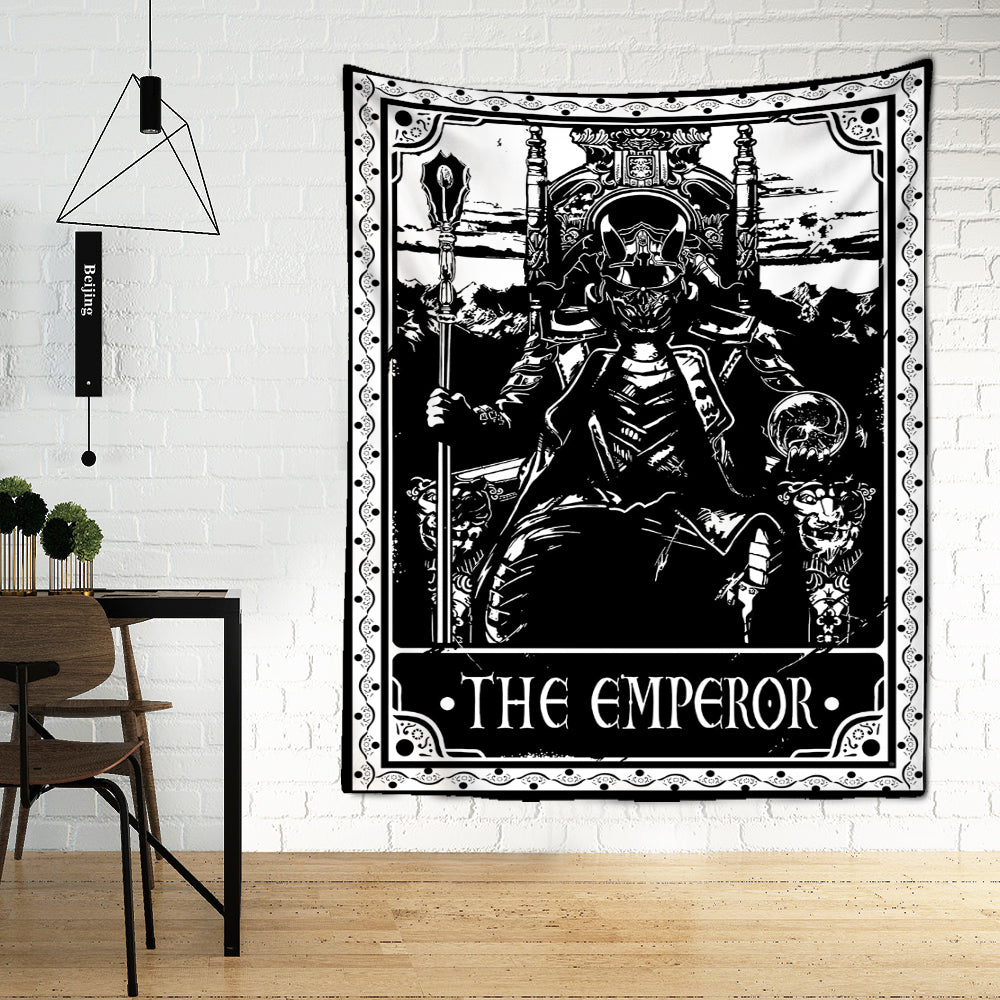 Black & White Tarot Cards Wall Tapestry