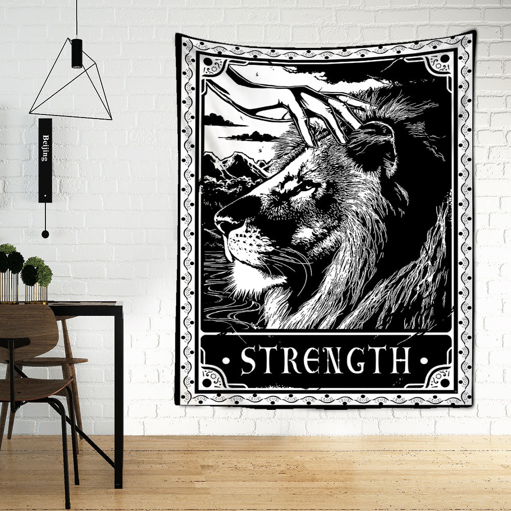 Black & White Tarot Cards Wall Tapestry