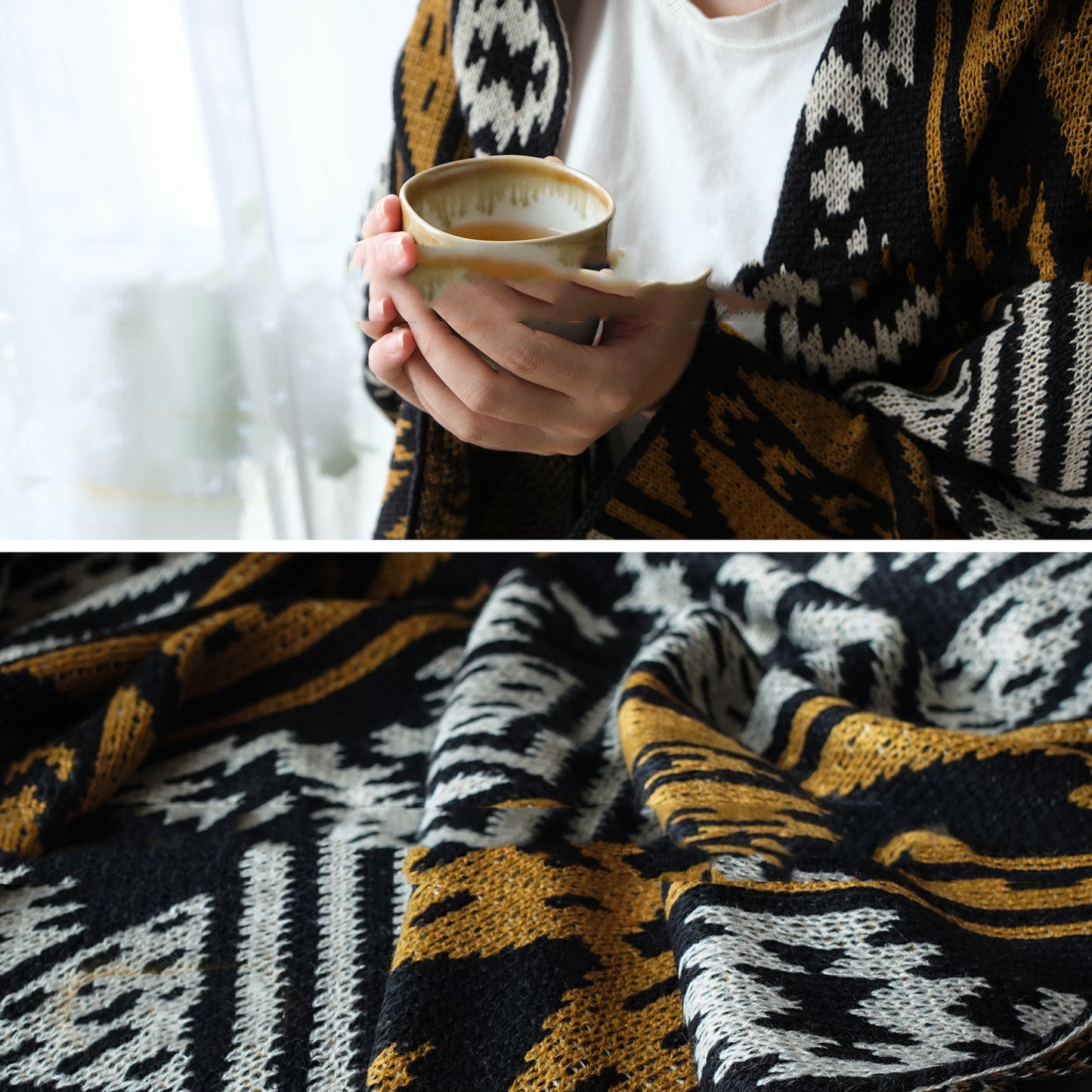 Coloured Patterned Throw