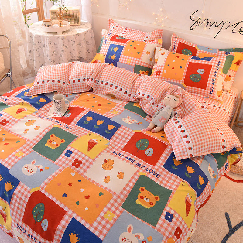 Cute Cartoon Printed Bedding Set