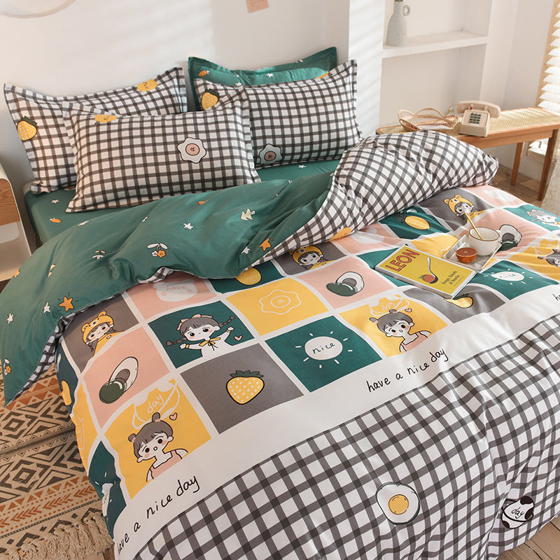 Cute Cartoon Printed Bedding Set