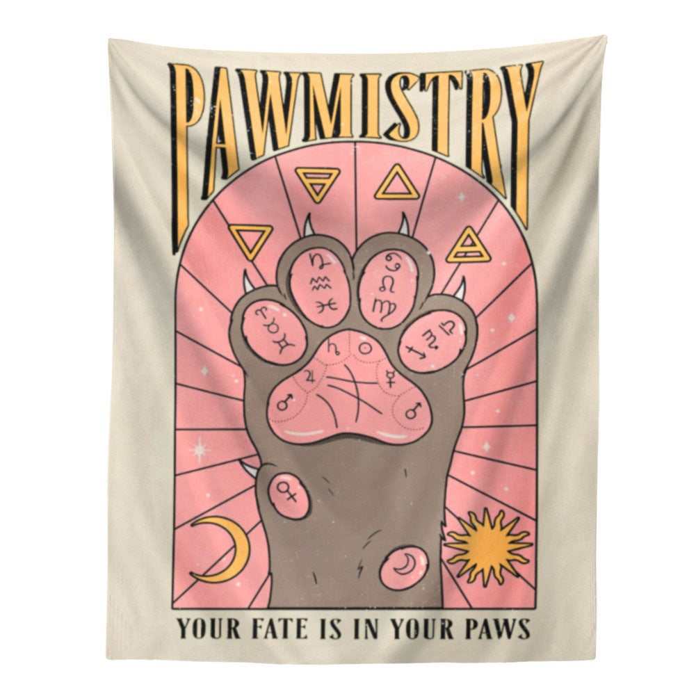 Pawmistry: Cat Paw Tarot Wall Tapestry