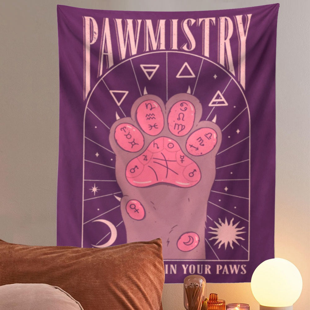 Pawmistry: Cat Paw Tarot Wall Tapestry