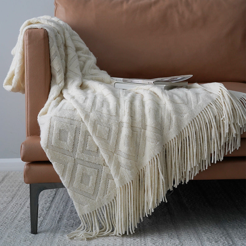 Cozy Weave: Jacquard Knitted Blanket