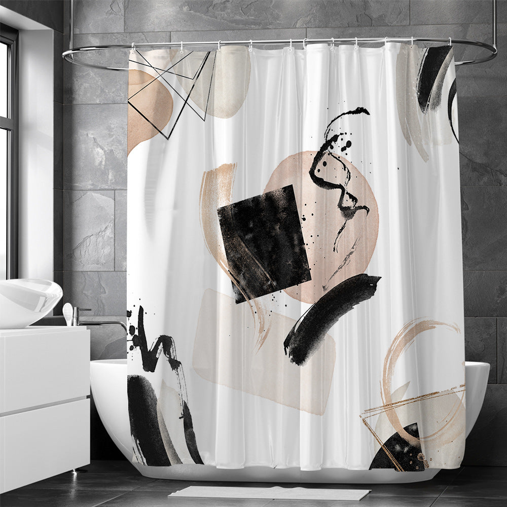 Geo Splash Geometric Shower Curtain