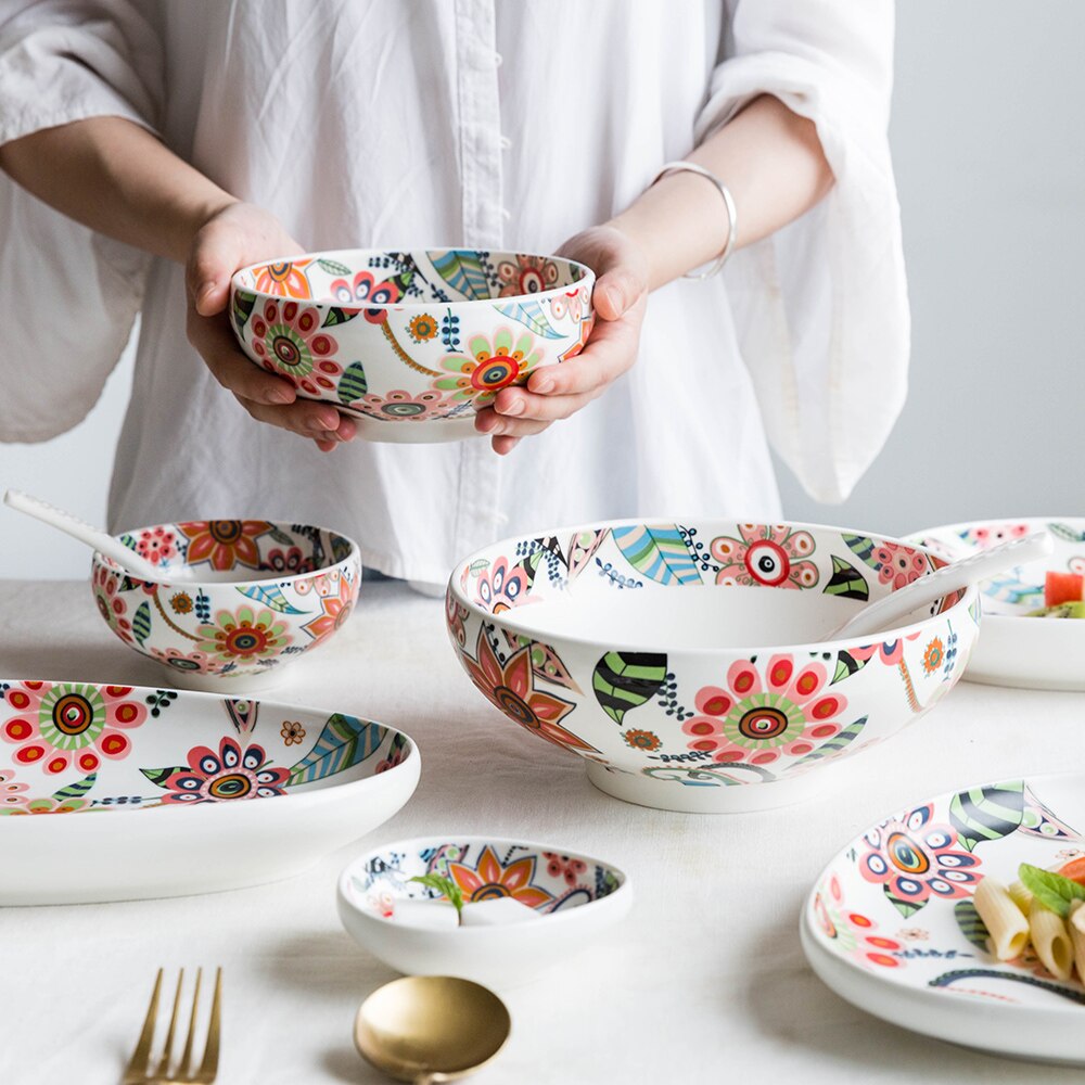 Rainbow Petals: Colourful Porcelain Flower Bowl