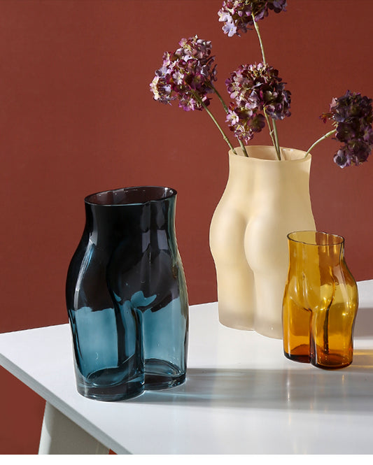 Glass Bum-Shaped Vase