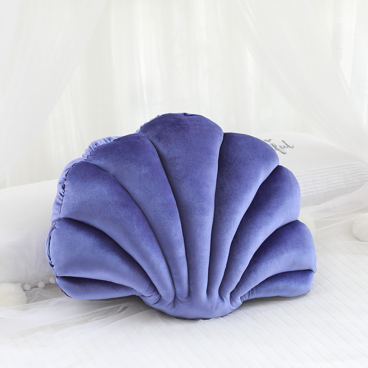 Ocean Bloom: Vibrant Shell-Shaped Cushions