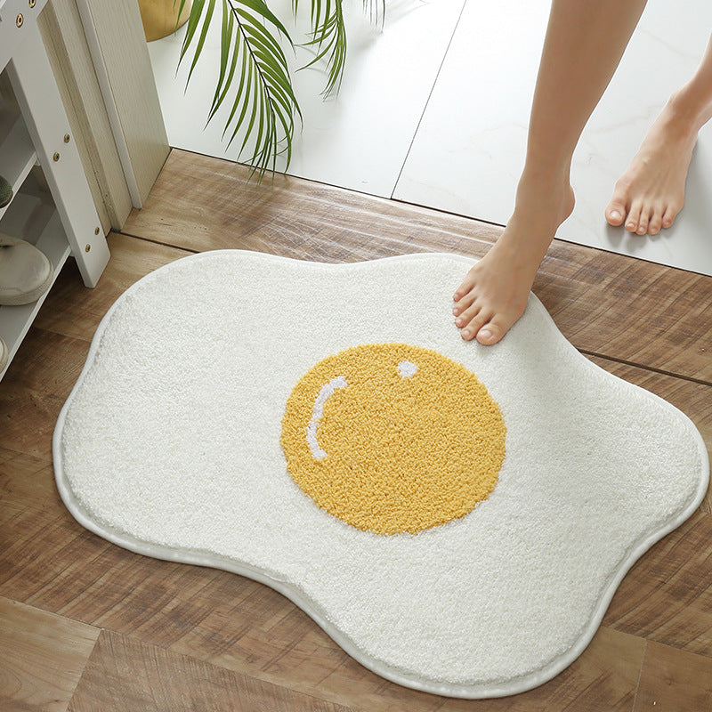 Sunny Side Up: Fried Egg Shaped Bath Mat