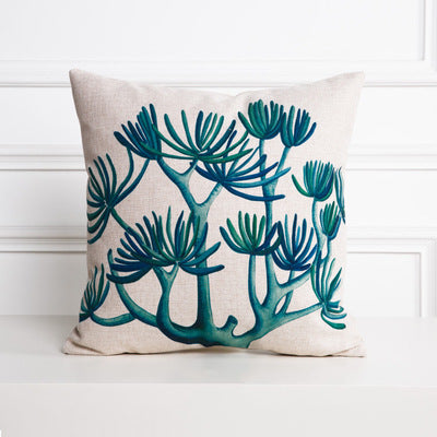 Tropical Verde Embrace Hand-Painted Pillowcase