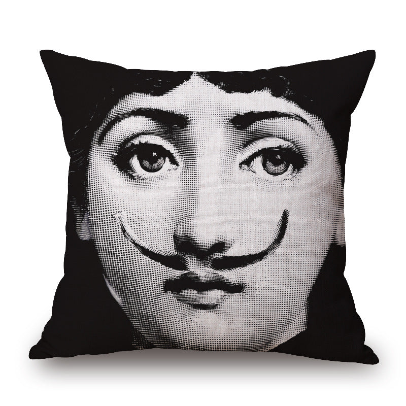 Art Deco Women's Face Cushion Cover