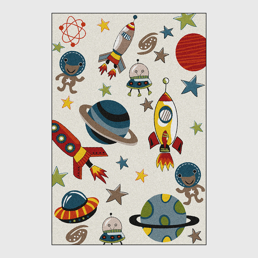 Galactic Adventure: Fun Space-Themed Rug for Kid's Room