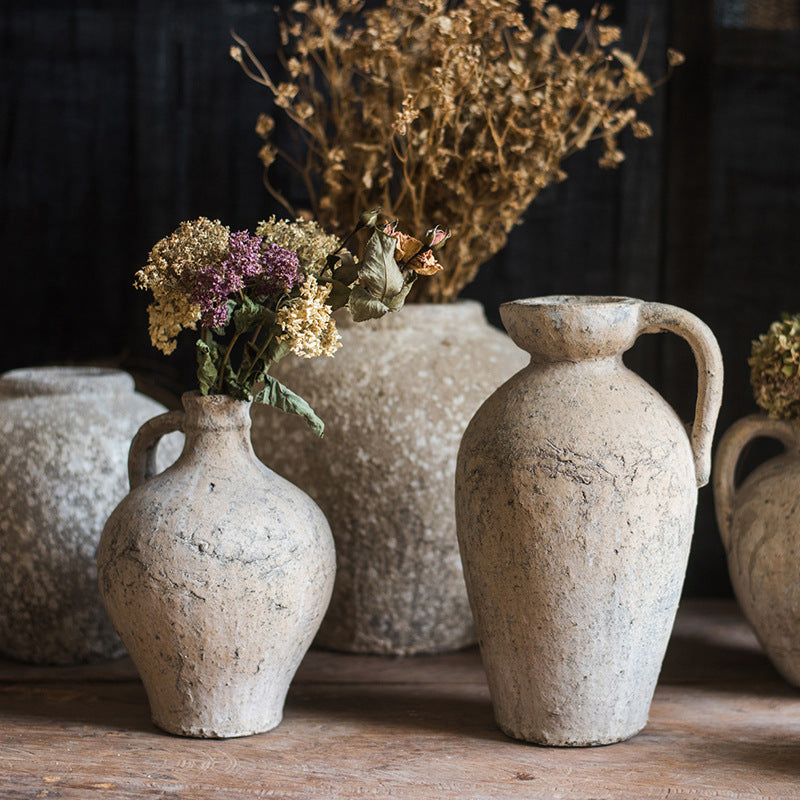 Earthen Essence Textured Red Clay Vases