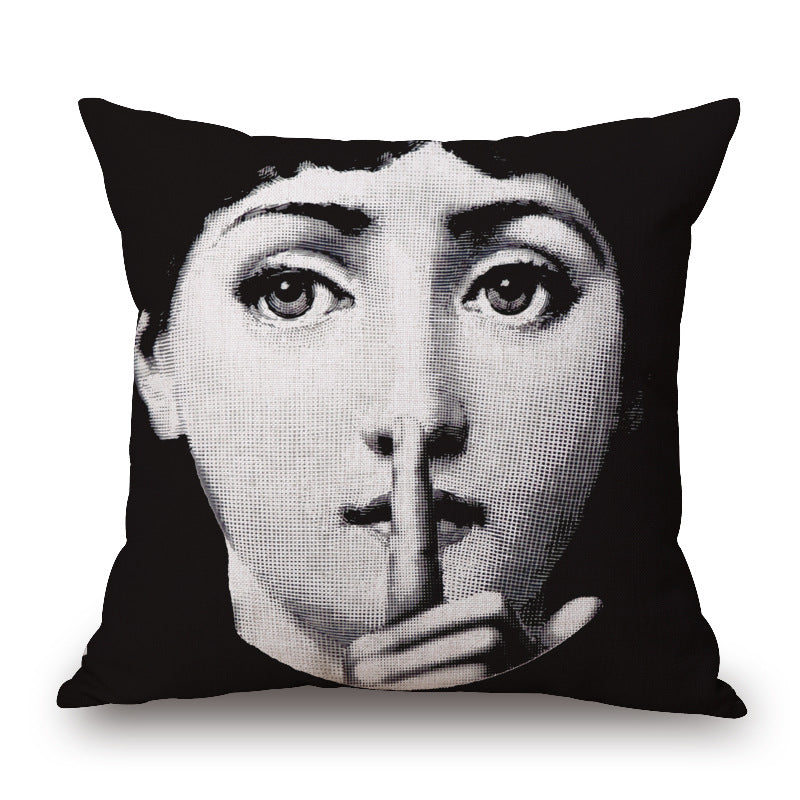 Art Deco Women's Face Cushion Cover