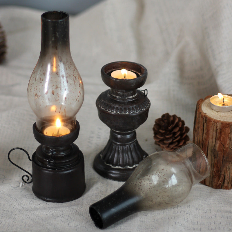 Retro Glow: Kerosene Lantern Candle Holder