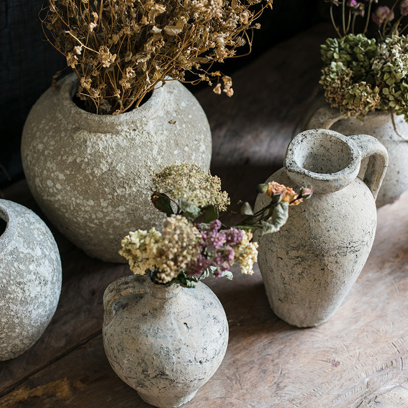 Earthen Essence Textured Red Clay Vases