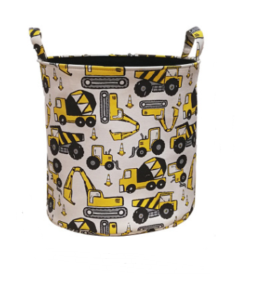 Cartoon Construction Toy Storage Canvas Basket