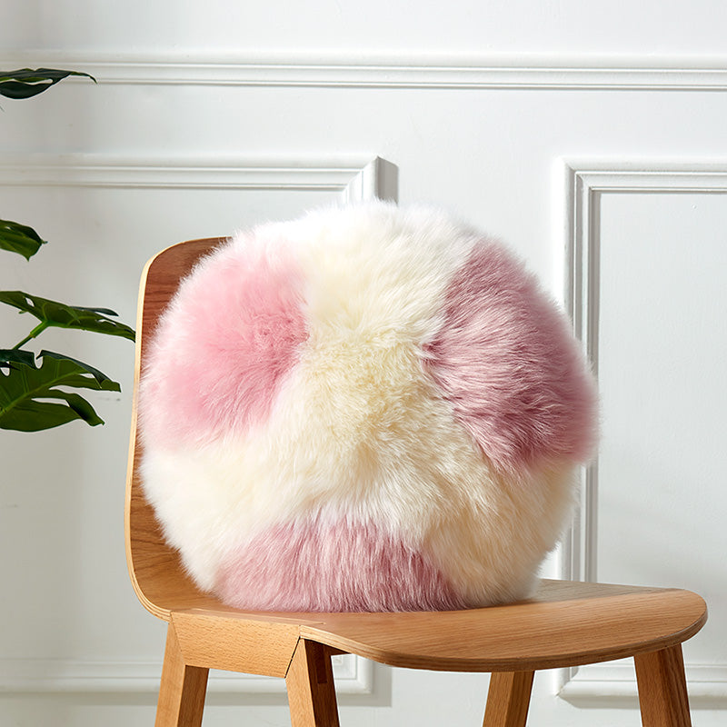 Blush Dreams: Plush Ball Shaped Cushion