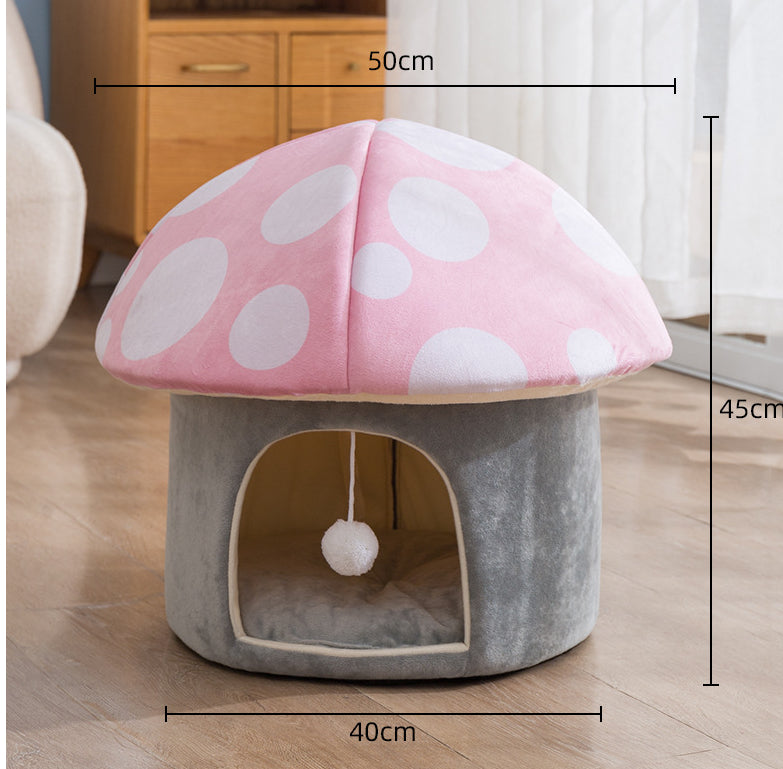 Mushroom Haven Cozy Pet Bed