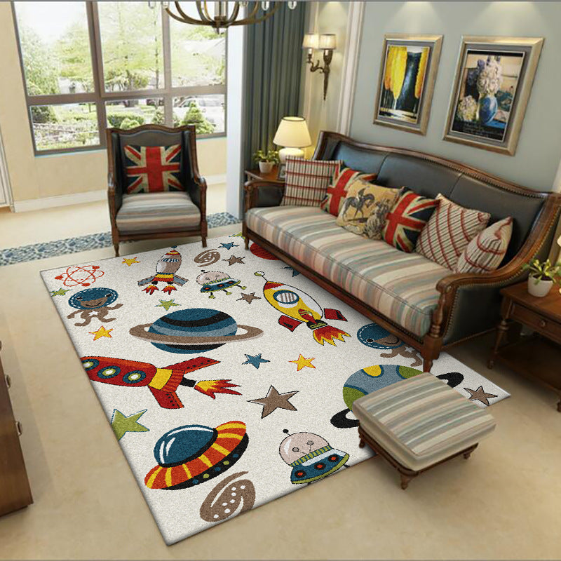 Galactic Adventure: Fun Space-Themed Rug for Kid's Room