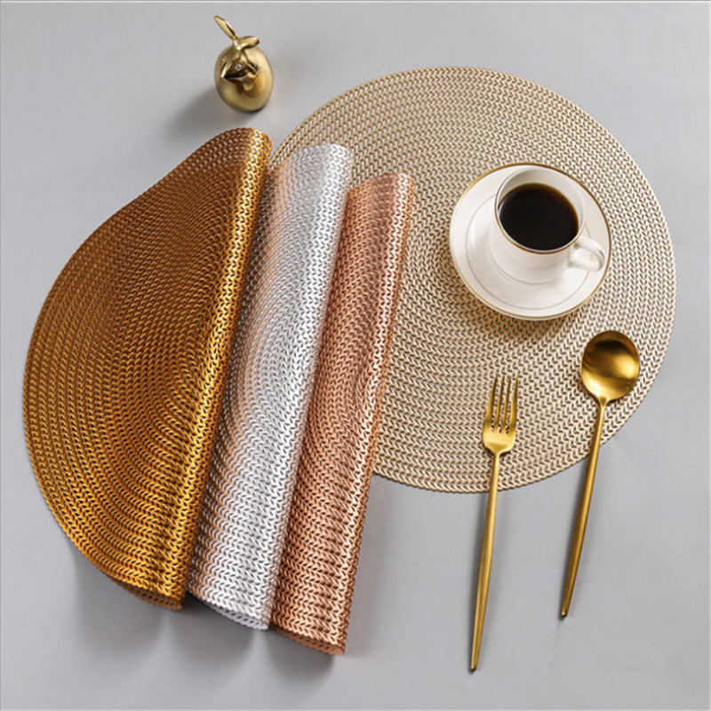 Golden Loom: Metallic Western-Style Woven Placemat