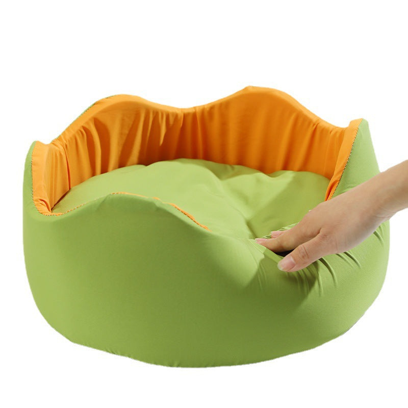 Rainbow Retreat: Colourful Nest Pet Bed