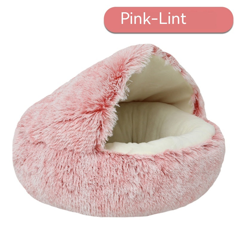 Cozy Cove Pet Retreat: Semi-Enclosed Fluffy Pet Bed