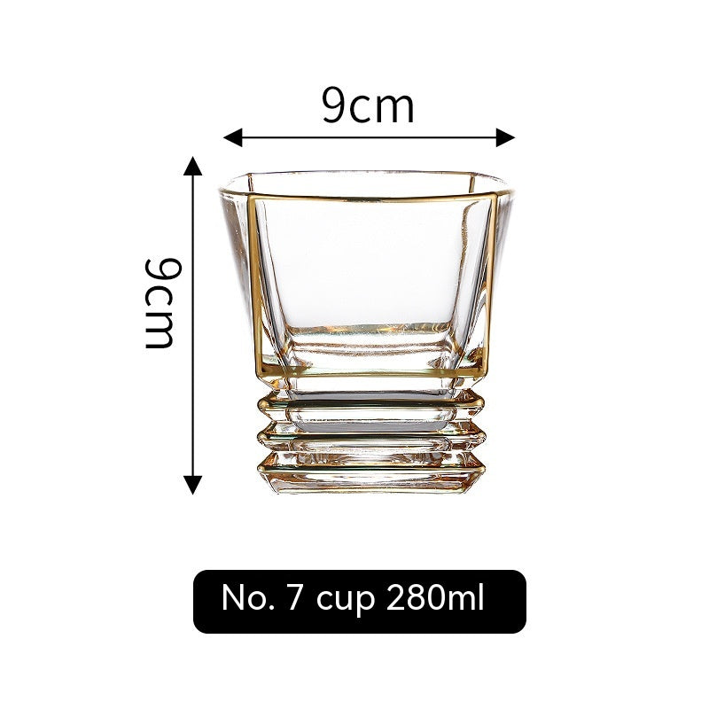 Golden Trim Whiskey Glass