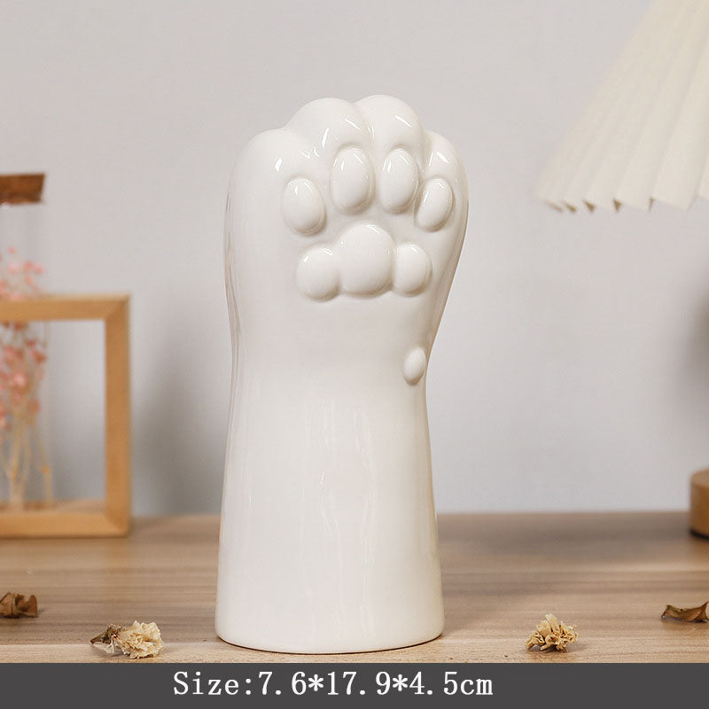 Purrfect Paw Ceramic Vase