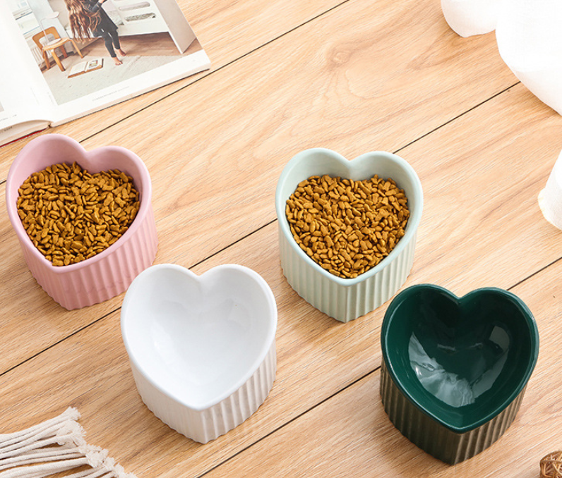 Heart Glow Ceramic Pet Bowl